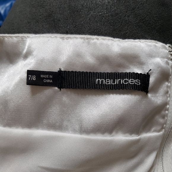 Maurices Women's 7/8 Ivory White Pleated Knee Length Skirt Linen Blend Lined - Picture 3 of 7